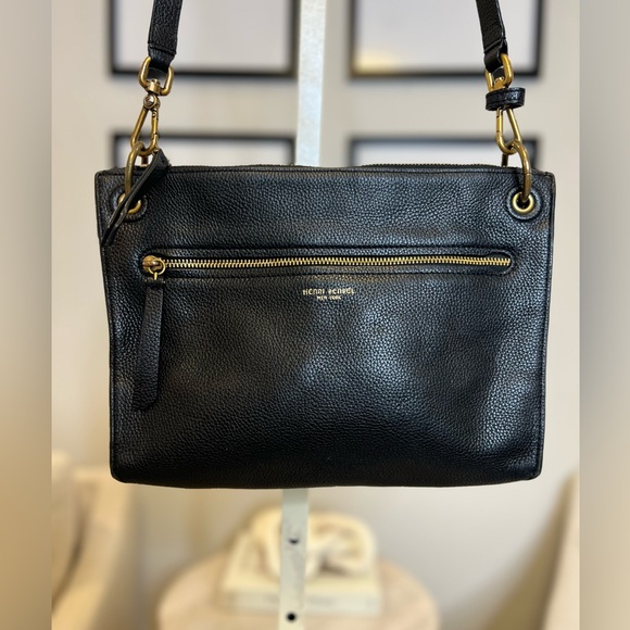 Henri Bendel Black Leather Crossbody with gold hardware - Picture 3 of 8